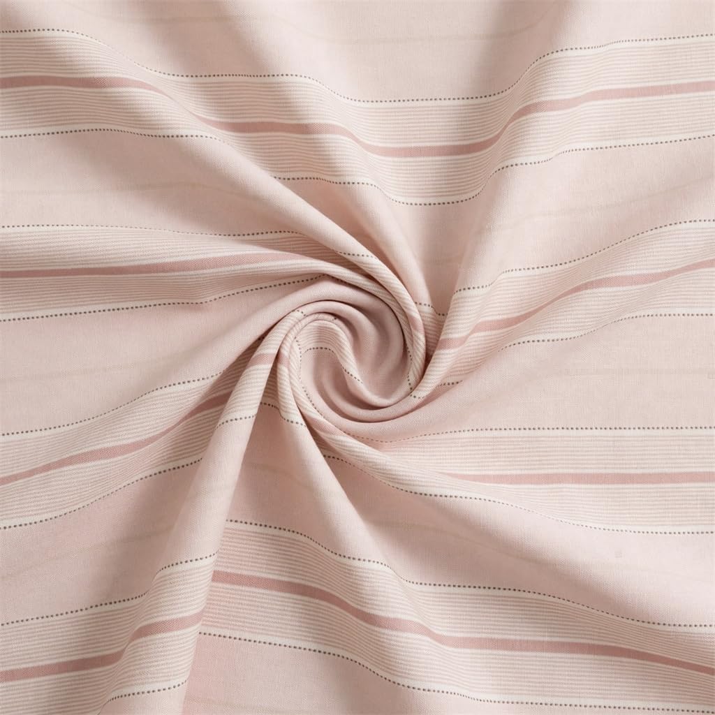 Striped Duvet Cover Reversible Pink Stripe Bedding Set