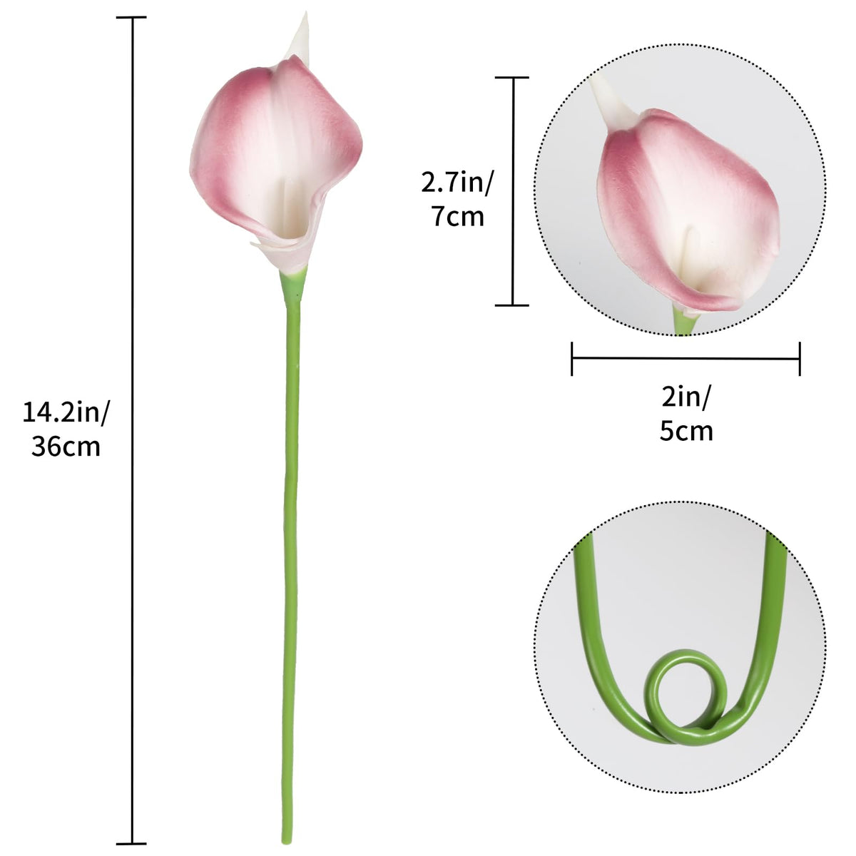 Pink Fake Calla Lily Flowers 24PCS Real Touch Pink Calla Lily Faux Flowers Arrangement Party Wedding Bouquet