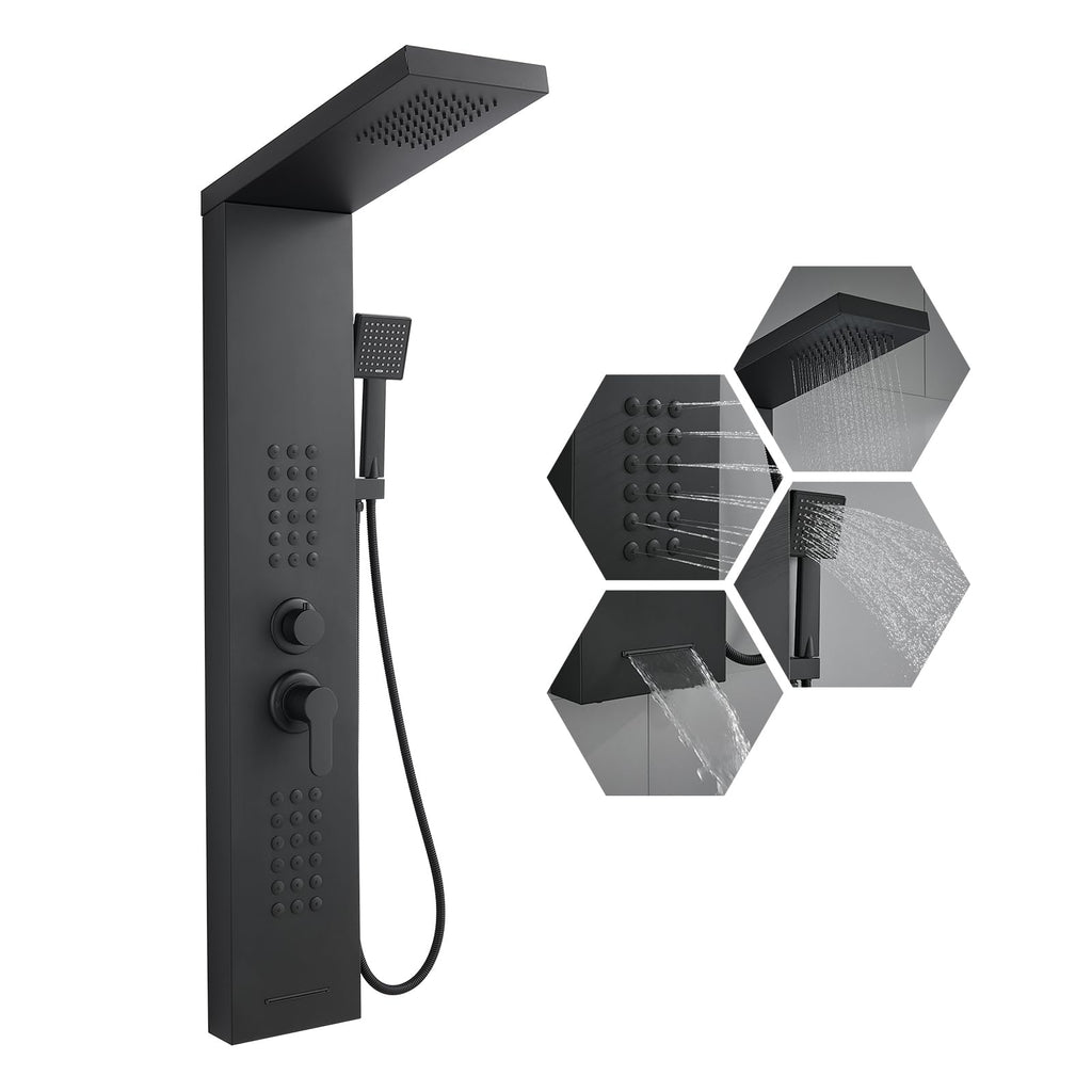 Rainfall Shower Panel System - 4 in 1 Full Body Shower Tower