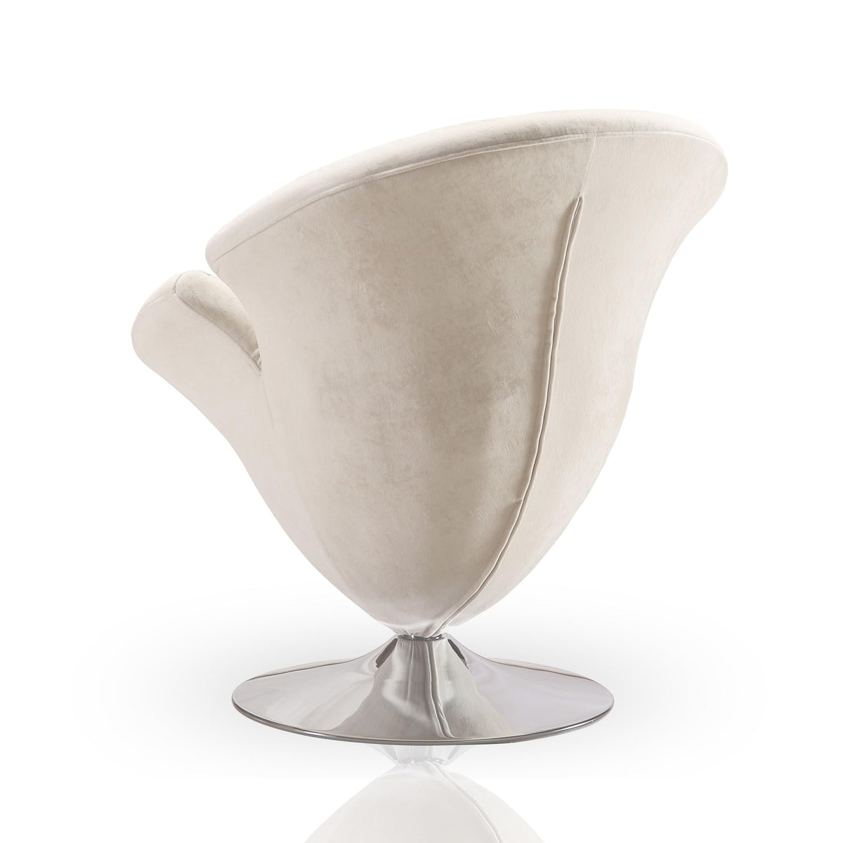Inspired Saarinen Style Tulip Swivel Accent Chair with 360° Turn, Modern Flower Design, Soft Velvet Upholstery, Polished Chrome