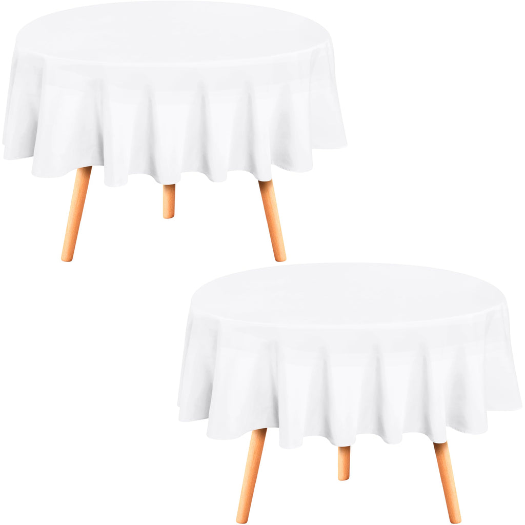 Round Table Cloth 2 Pack [90 Inches, White]