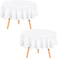 Round Table Cloth 2 Pack [90 Inches, White]