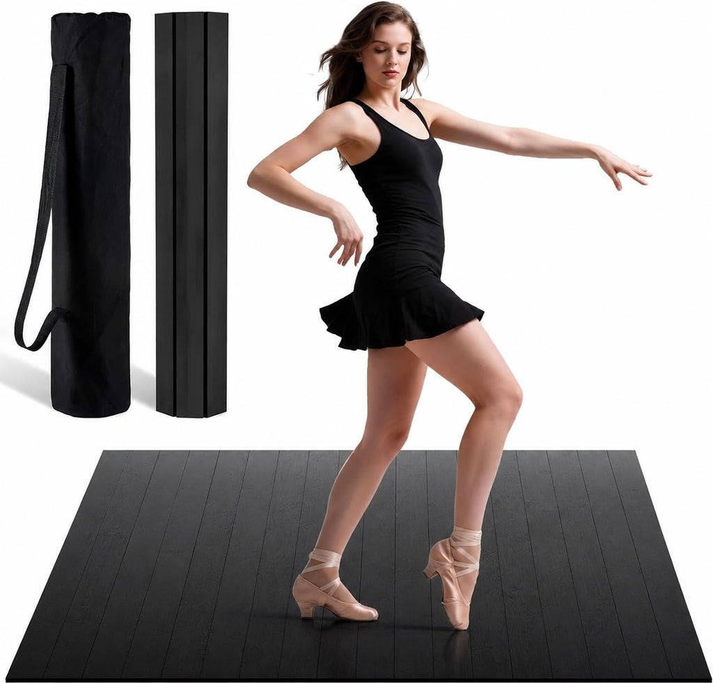 Foldable Tap Dance Floor, Portable Tap Board, 47.8"x38.5"-Black