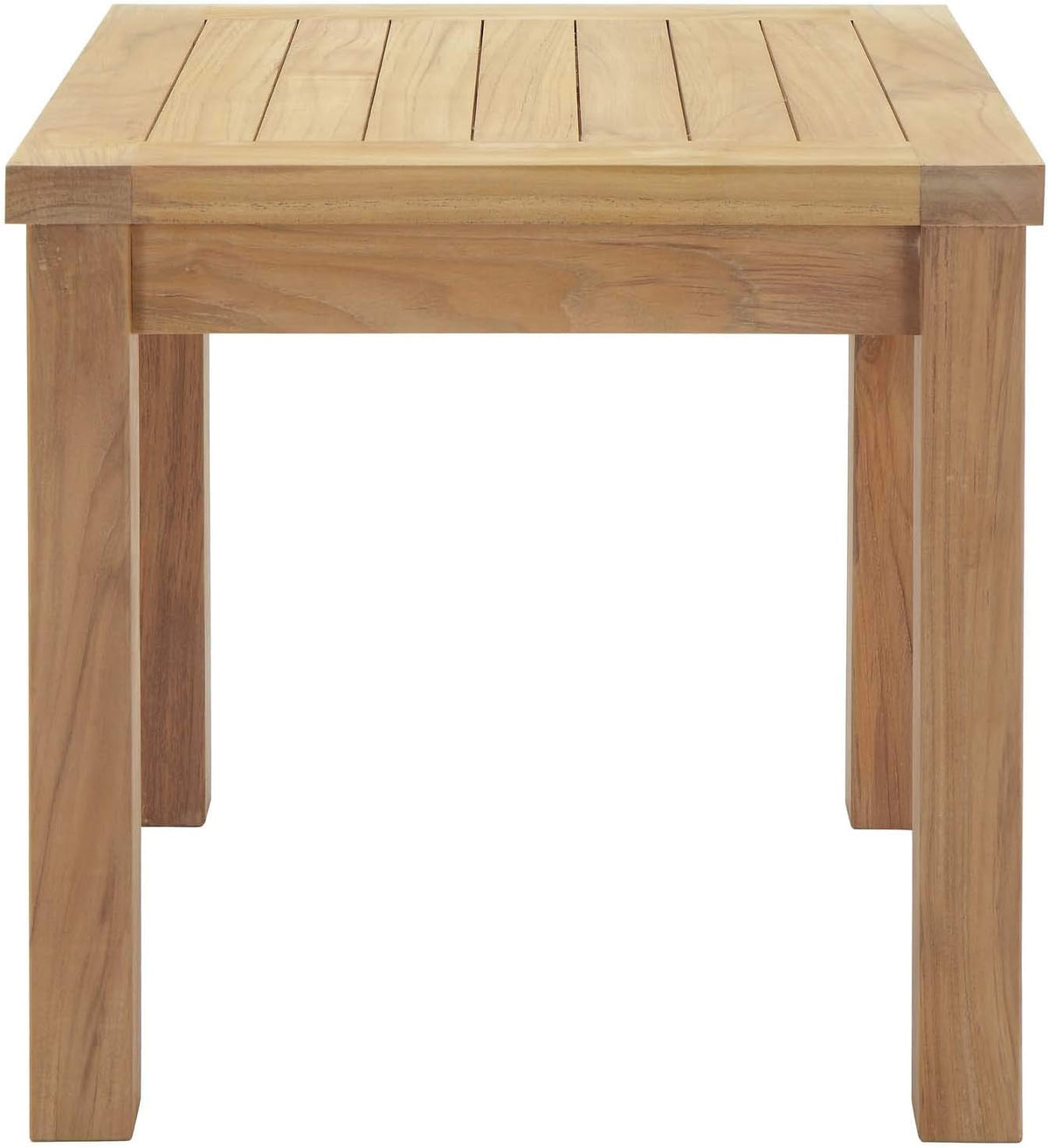Marina Premium Grade A Teak Wood Outdoor Patio Square Side End Table in Natural