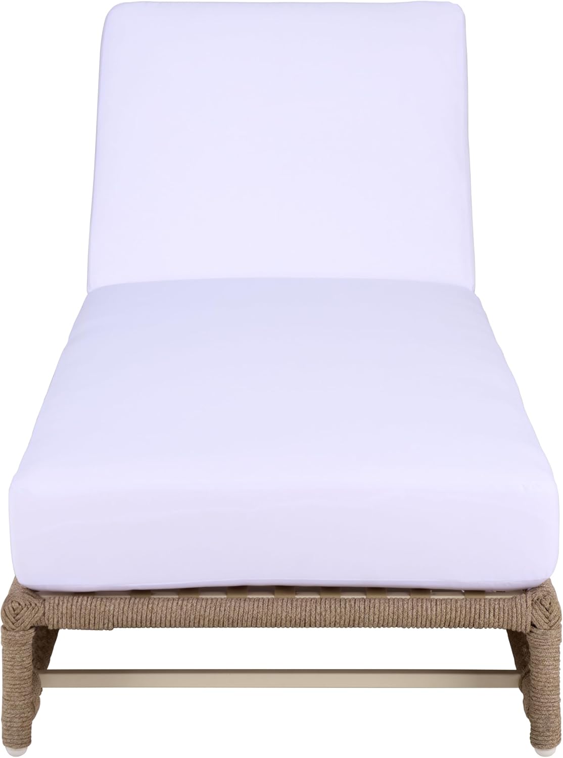 Outdoor Patio Furniture Collection - Callan Heather Tan Rope & White Cushion Lounger, Fully Assembled Outdoor Chaise