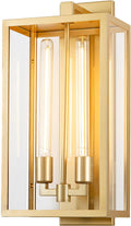 Large Outdoor Wall Sconce, 21" Gold Wall Mount Lamp, Outside Lights Front Porch Light, Waterproof Modern Porch