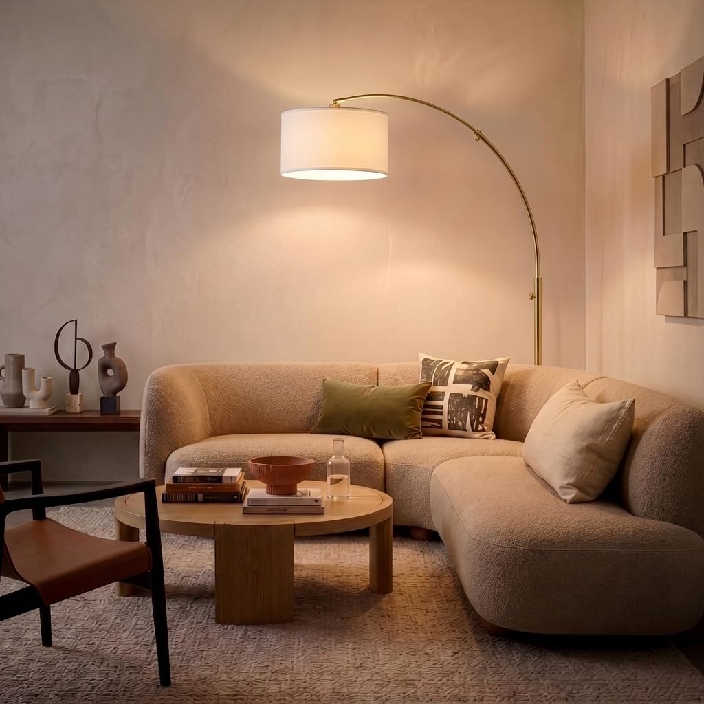 Inspired Arco Style Logan Arc Floor Lamp, Bright Standing Lamp s, Offices & Bedrooms, Modern Living Room Décor, Tall Hanging Floor Lamp