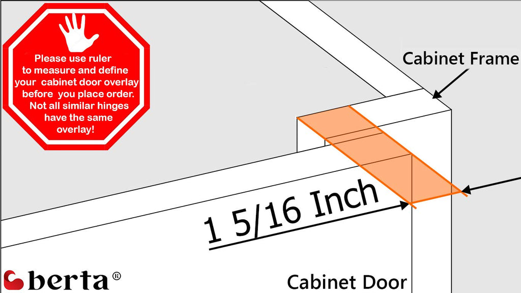 (10 pcs) 1 5/16" Overlay Cabinet Door Hinges, 90 Degree Restricted Opening Angle Soft Closing Face Frame Hinges