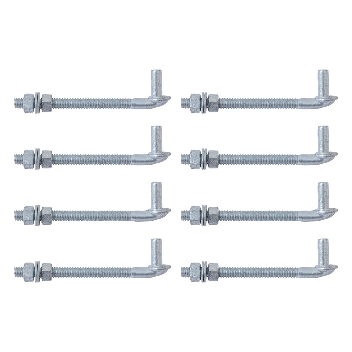 8 Inch J Bolt Gate Hinge 8-Pack, 5/8" Gate Bolt Post Hinge