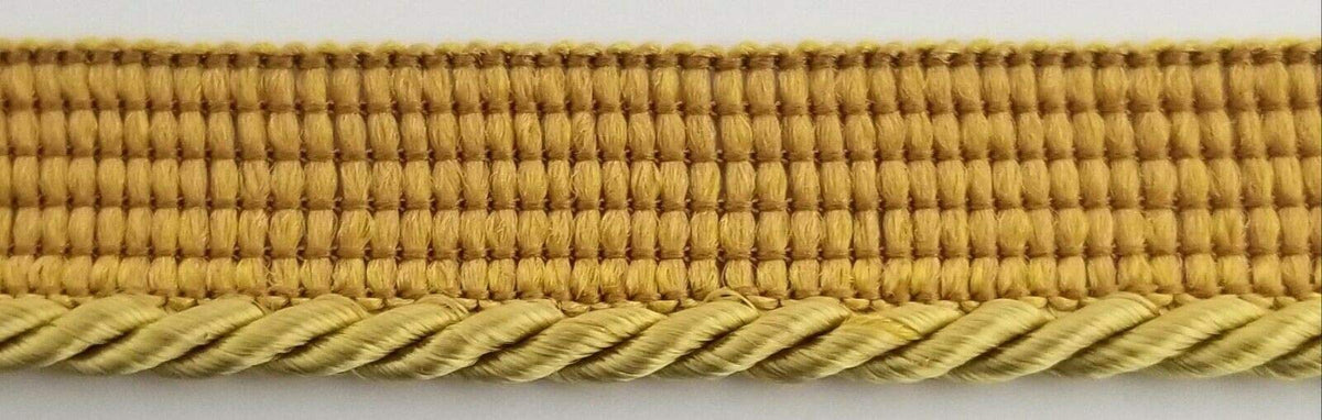 Small Twisted Cord w/Lip Piping Trimming - 8 Yards - Many Colors! (Antique Gold)