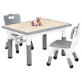 Kids Table and 2 Chairs Set for Ages 3-8, Height Adjustable Toddler Table and Chair Set, Easy to Wipe Arts & Crafts