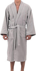 Pure Cotton Mens Terry Cloth Bathrobe Super Absorbent Spa Robe
