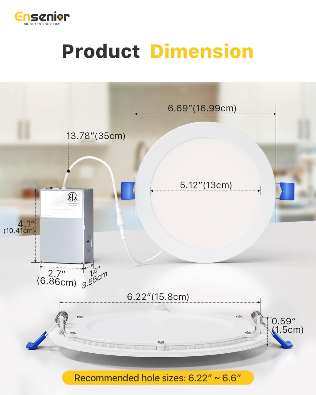 12 Pack 6 Inch LED Recessed Ceiling Light, 6CCT, 1200LM 12W 120V