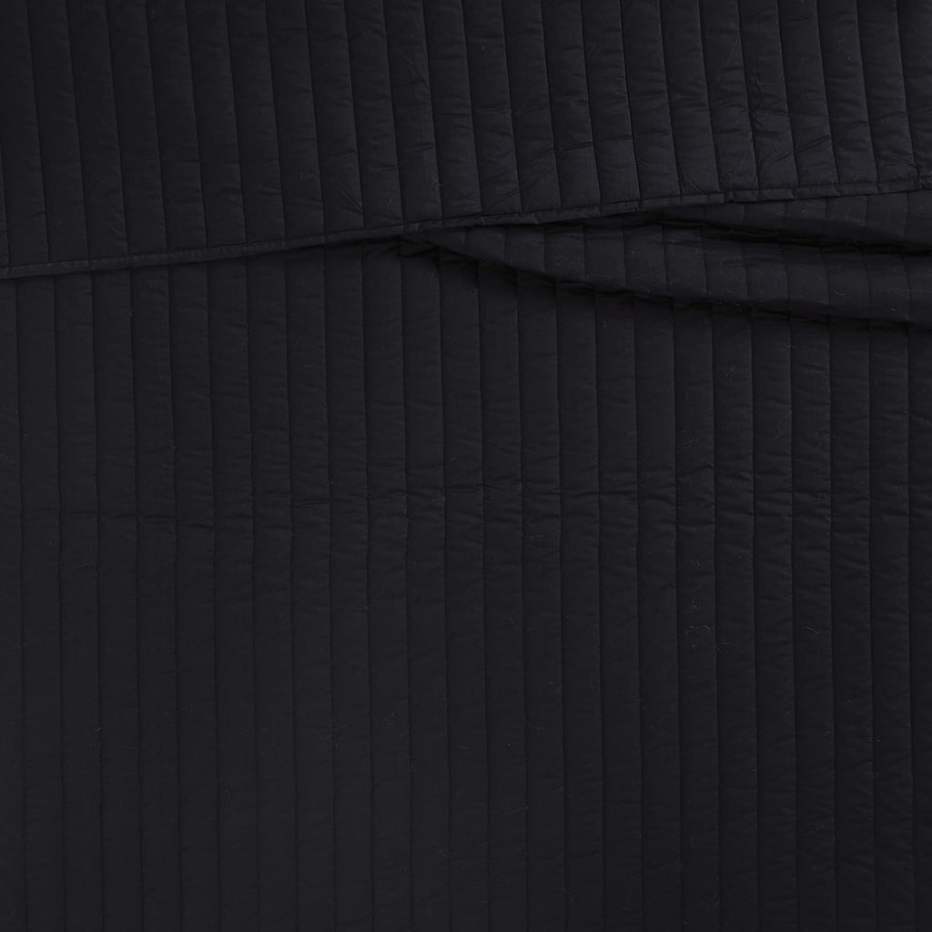 Solid Cotton Percale Black 3 Piece Quilt Set, Solid Color Themed, Oeko-TEX Certified Confidence