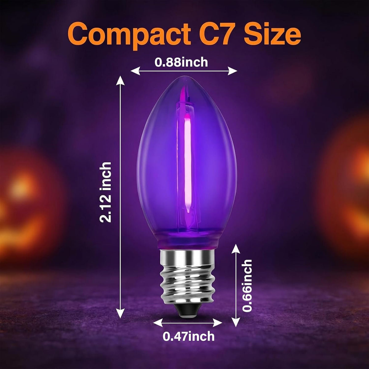 C7 LED Replacement Bulbs Purple, E12 Candelabra Base
