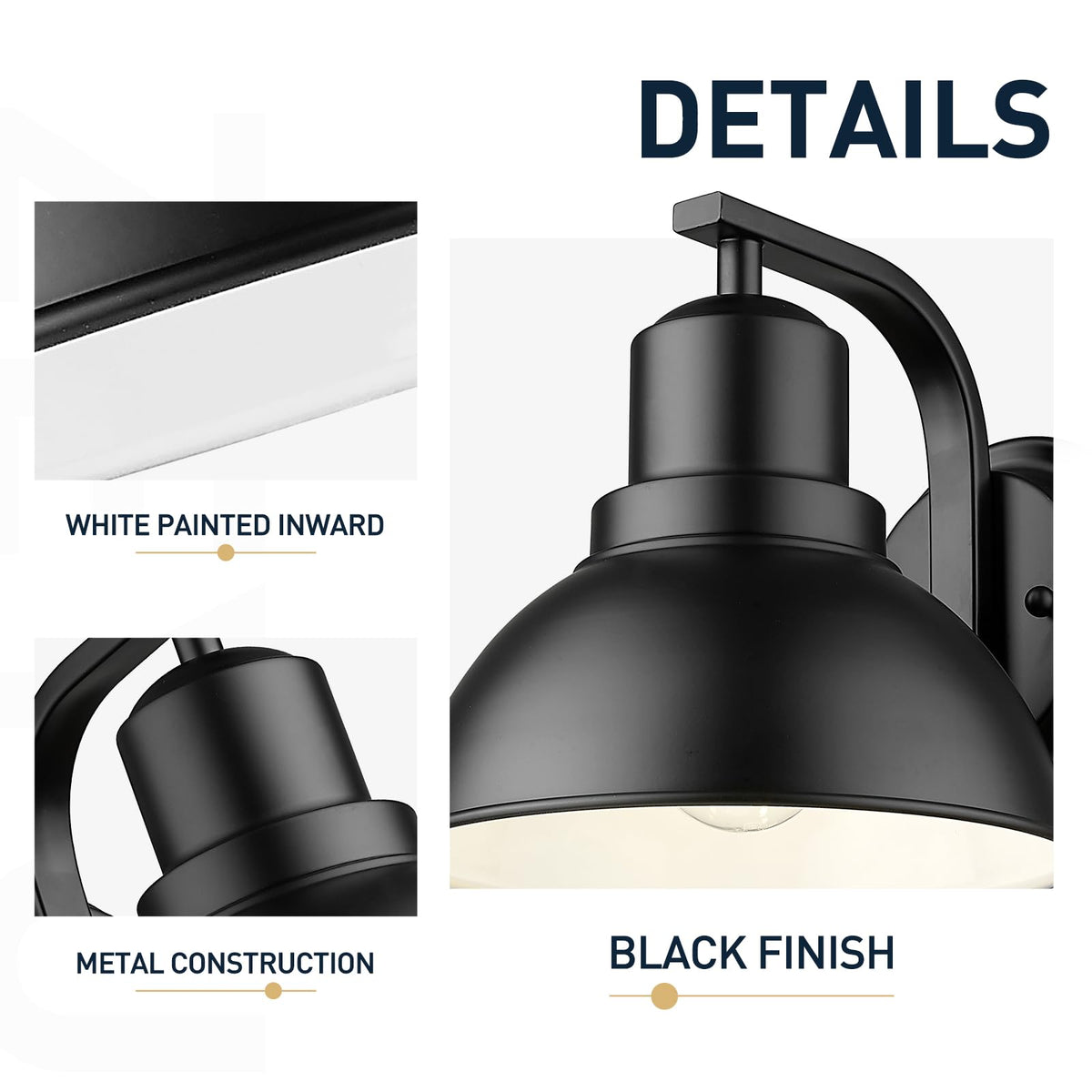 8.4 Inch Indoor Wall Mount Lamp Light Fixture, Industrial Wall Sconce Lighting Bedroom, Black Finish, ZY24-1W BK