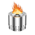 Wood Burning Smokeless Fire Pit for Outside, 19.5" Stainless Steel Bonfire Stove w/Protective Cover & Ash Pan