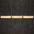 Inspired Alabaster Style Cylinder Alabaster Chandelier, L47 Gold Mrable Chandeliers for Dining Room, Modern Linear Chandelier Over Table, Brass LED Chandeliers for Kitchen Island