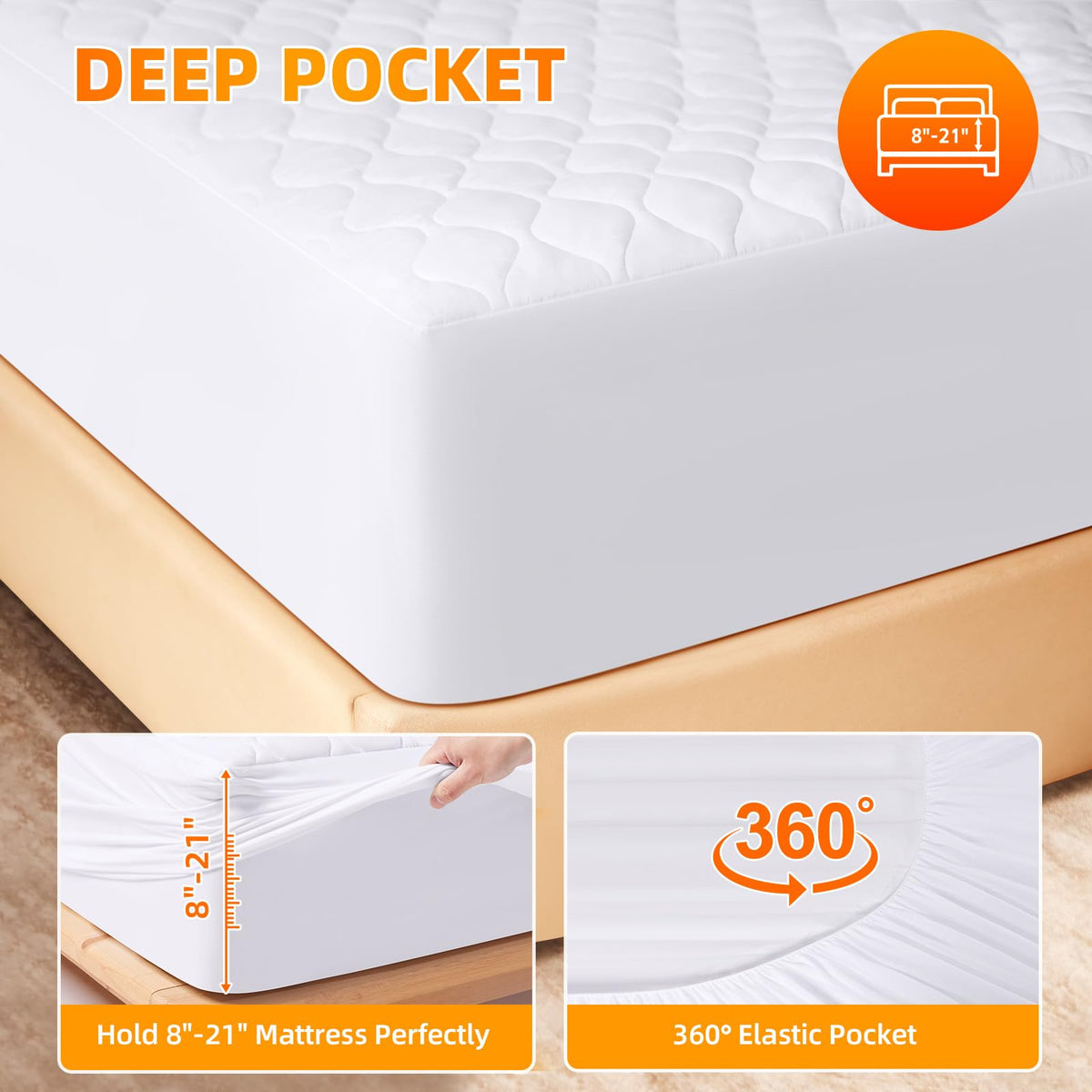 Heated Mattress Pad, Quilted Fitted Electric Mattress Pad with 9 Heat Setting Controller, 2/4/6/10 Hours