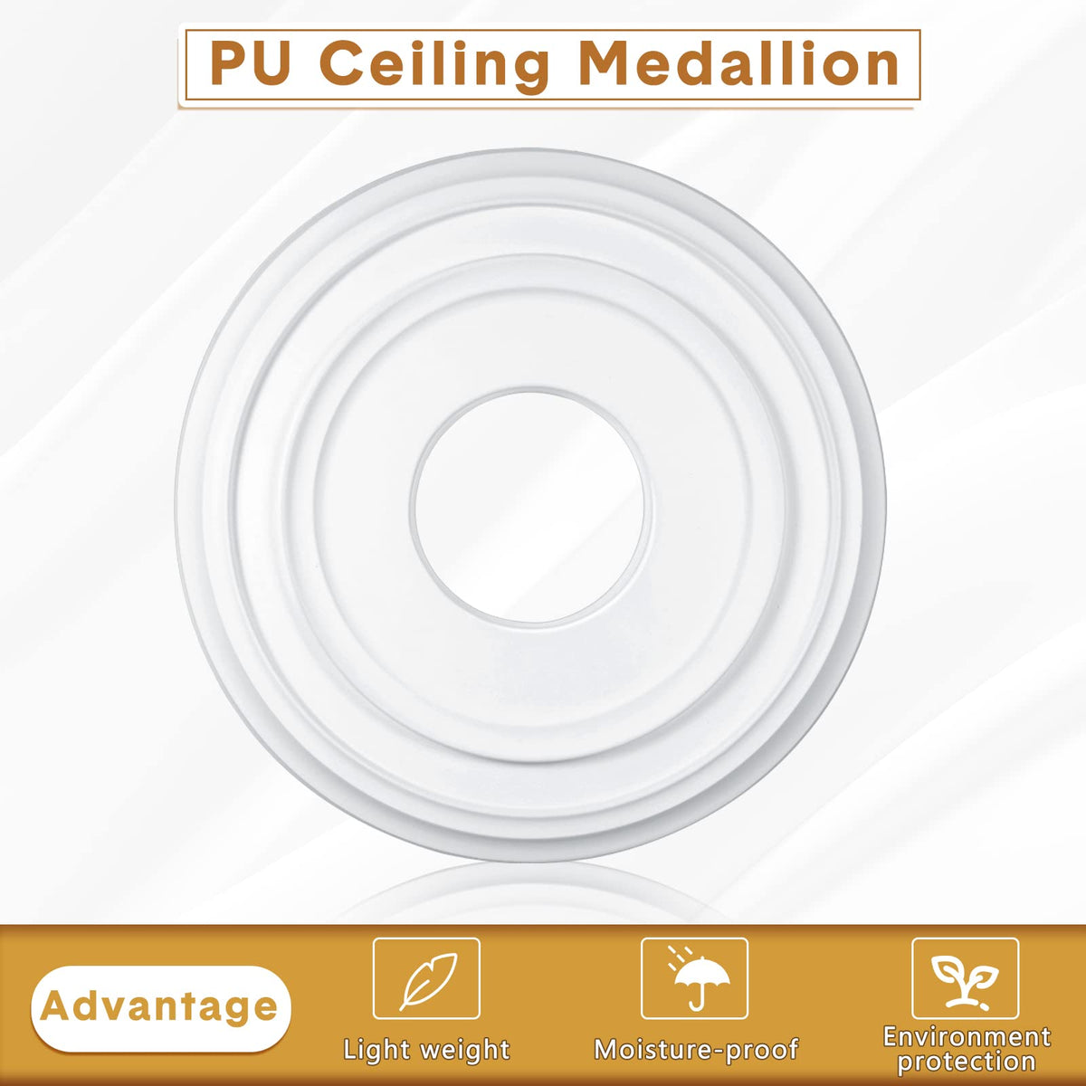 2 Pcs Ceiling Medallion for Light Fixtures Chandeliers, White