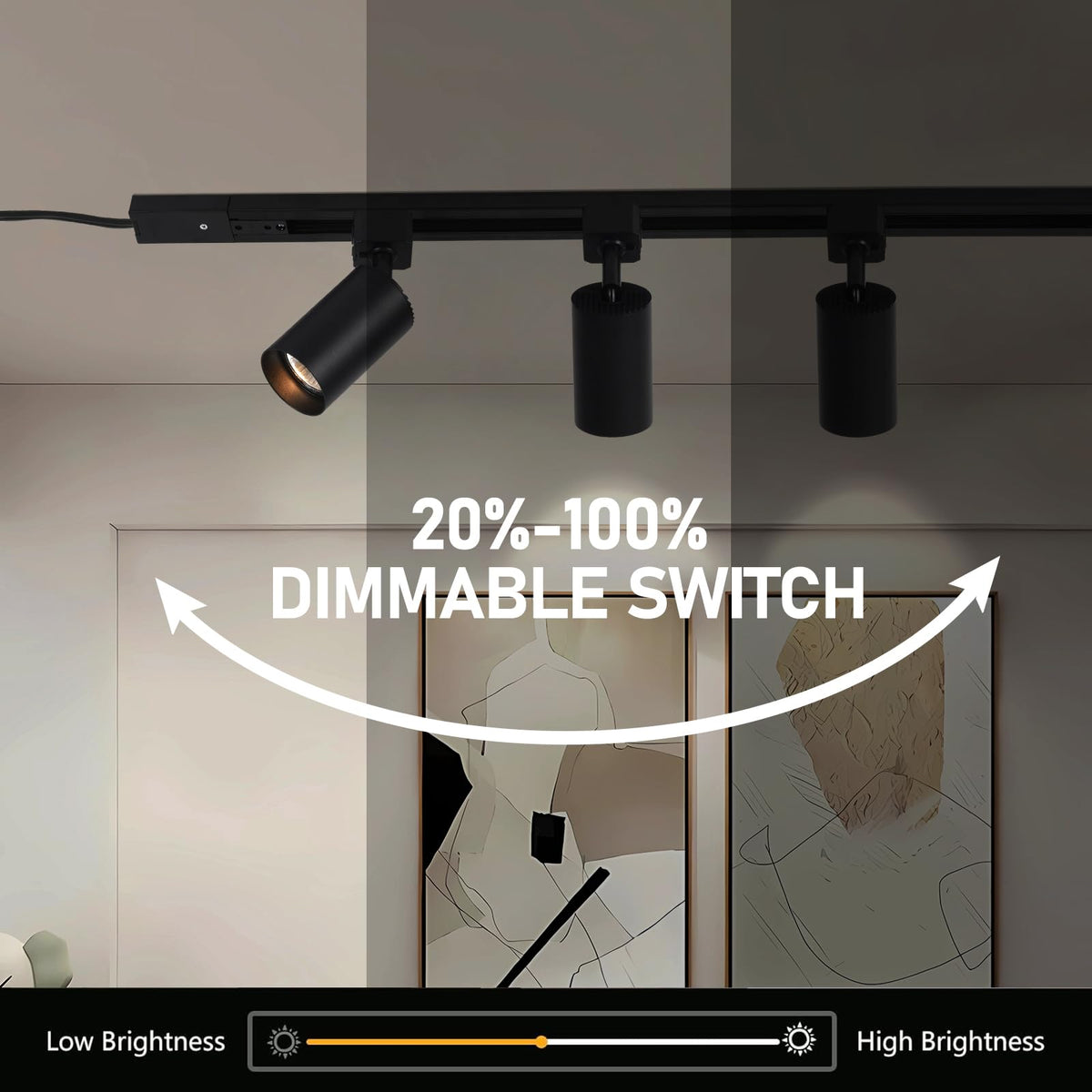 Plug in Track Lighting with Power Cord, 6-Light GU10 Dimmable Track Lighting Kit with Track Rail, Kitchen LED