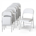 8 Pack Leather Chair | Foldable & Stackable | 350 lbs Capacity Steel Frame Seats for Indoor or Outdoor | Commercial