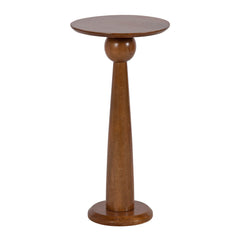 Inspired Saarinen Style Jakob Modern Wooden Round Side Table; 12 x 24; Walnut Brown; Circle Pedestal Table for Use as Bedroom Nightstand;