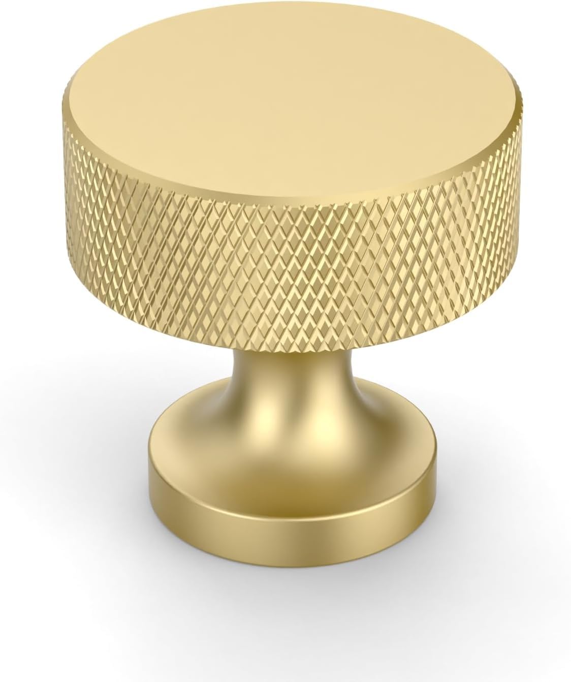 Brushed Gold Knurled Cabinet Knobs Round Drawer Pulls 2 Pack