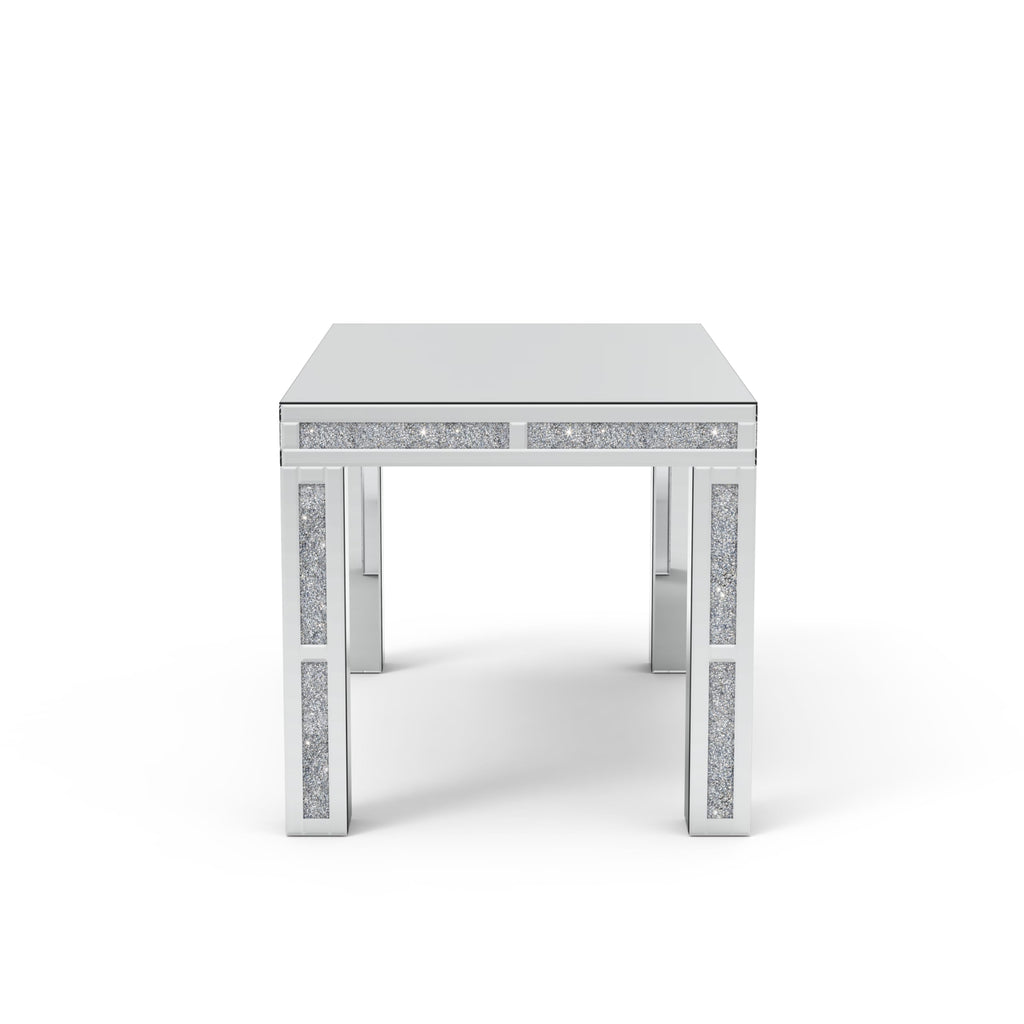 Modern Dining Table Set for 4, Rectangular Glass Kitchen Table