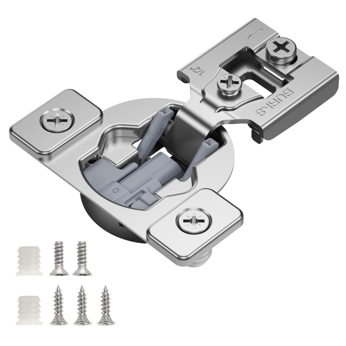 Hinges 4 Pack 1/2'' Overlay Soft Close Hinges Cabinets - Stainless Steel, Anti-Rust, Self Closing Concealed Hinges