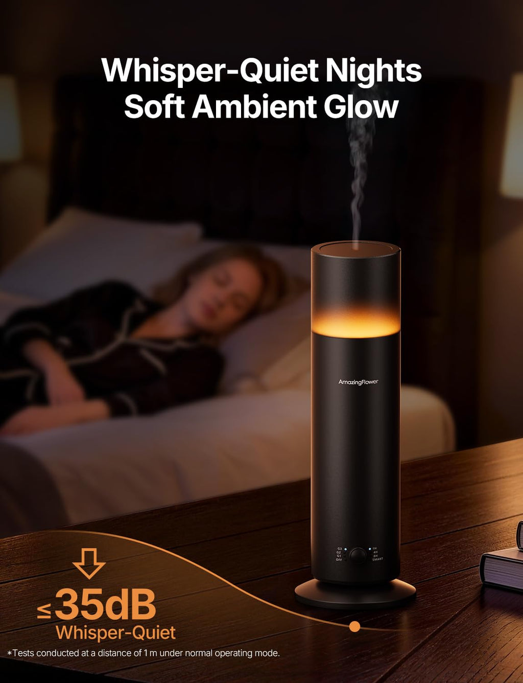 Waterless Essential Oil Diffuser with App Control, Black