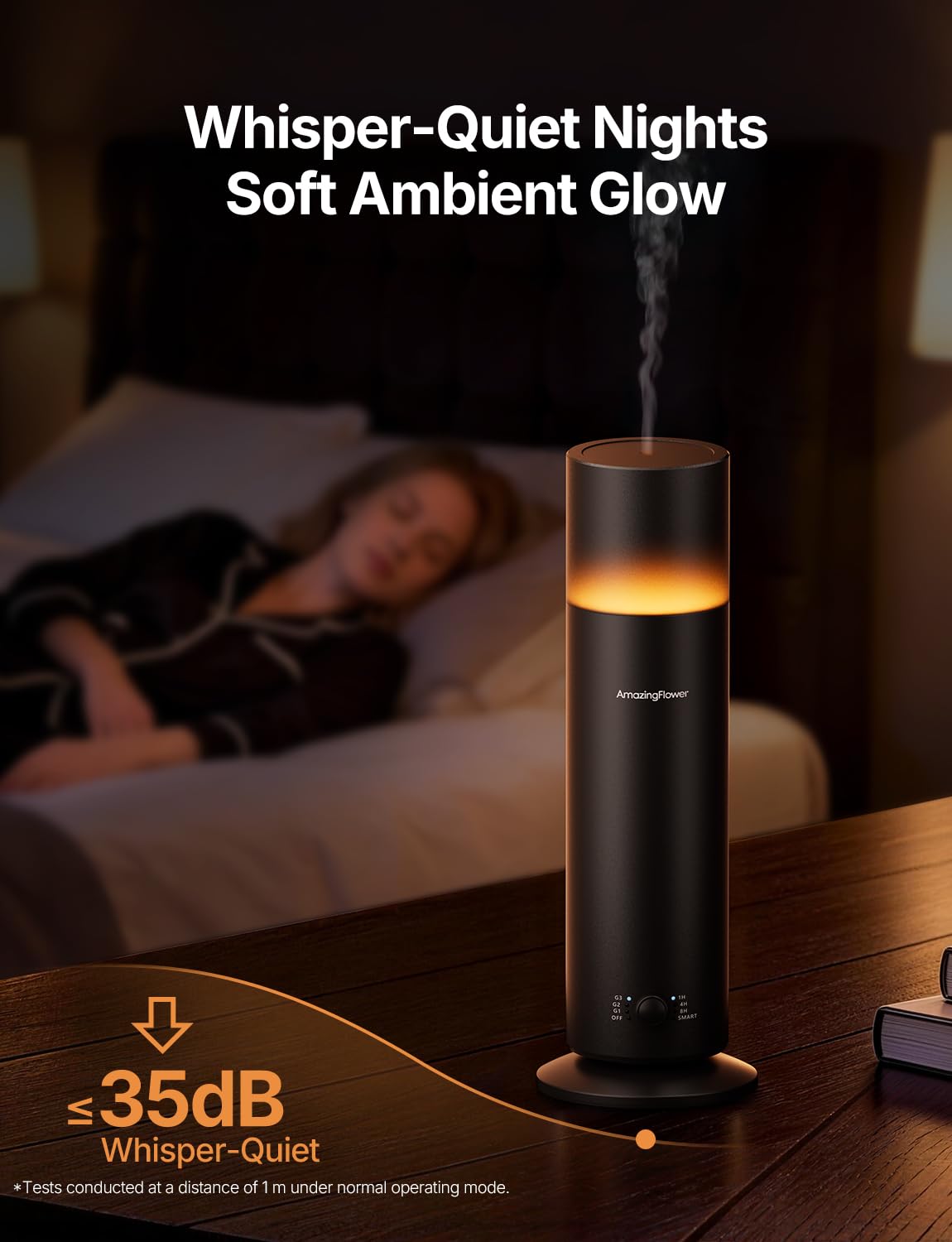 Waterless Essential Oil Diffuser with App Control, Black
