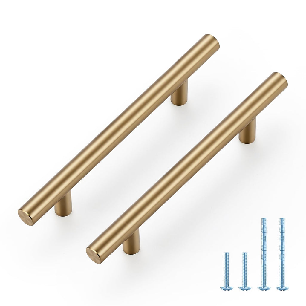 Champagne Bronze Cabinet Pulls Drawer Pulls, 4 Inch CC, 10 Pack