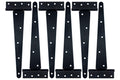Heavy Duty T Hinge Tee T Strap Shed Gate Barn Fence Door Hinge Wrought Rustproof All Size Black (6 pcs, 12 inch)