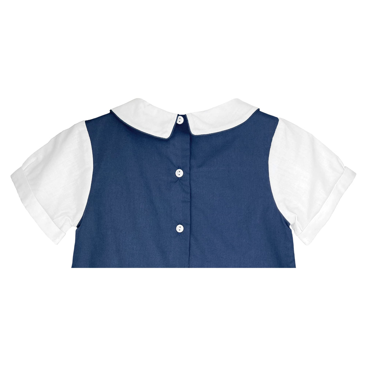 Baby Boys' Shortall with Pintucks and Side Tabs, Navy