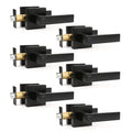 6 Pack Square Privacy Door Levers Locksets in Matte Black Finish, Bed/Bath Door Levers Keyless Interior