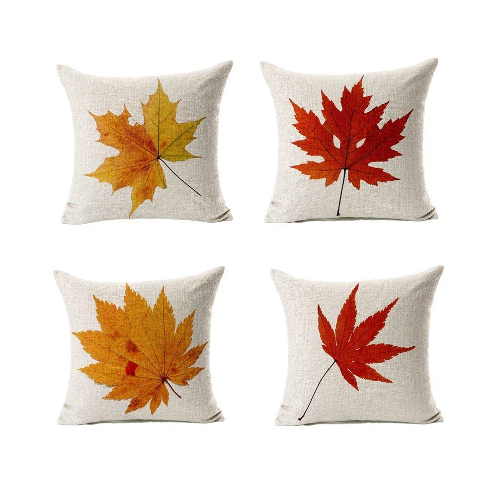 Fall Outdoor Throw Pillow Covers 22x22 Set of 4, Thanksgiving