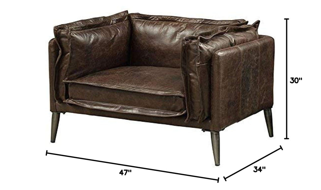 Porchester Chair, Distress Chocolate Top Grain Leather