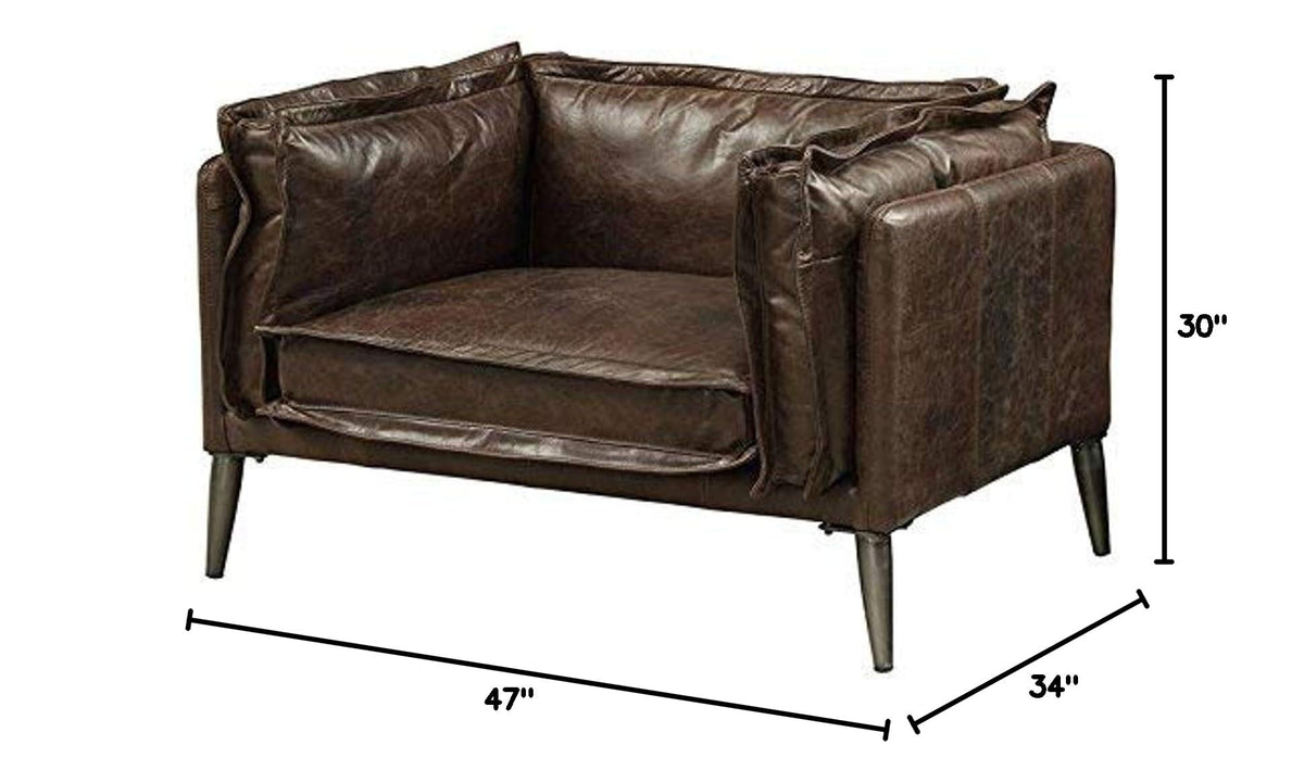 Porchester Chair, Distress Chocolate Top Grain Leather