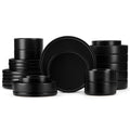 Dinnerware Sets with Pasta Bowls for 6, 24 Piece Dinner Salad Plates and Cereal Serving Bowls, Stoneware Dishes