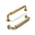 10-Pack Champagne Bronze Heavy-Duty Solid Cabinet Pulls, 5 Inch (128mm) Hole Center, Satin Brass Drawer Pulls