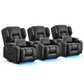 Wall Hugger Power Recliner Chair for Adults, Faux Leather, Black