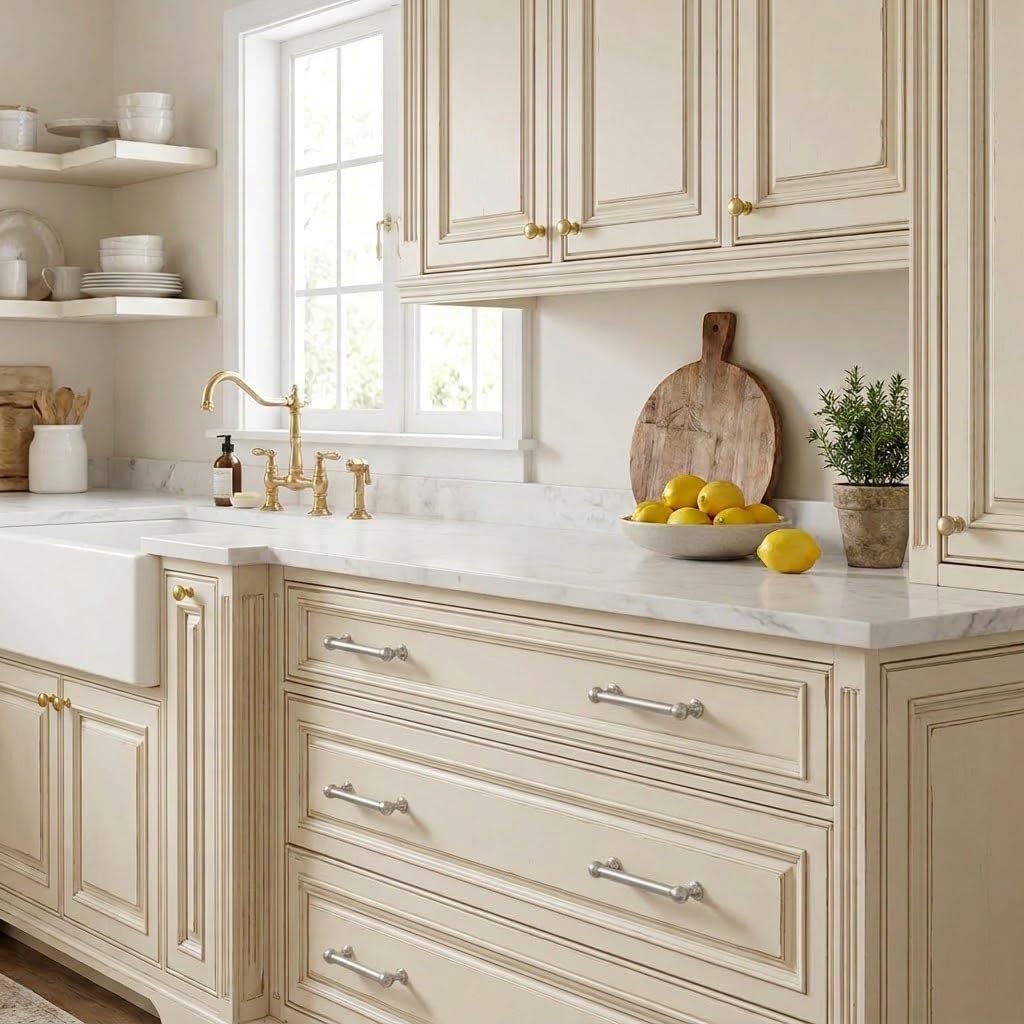 10 Pack 6 Inch Solid Kitchen Cabinet Handles Brushed Satin Nickel Heavy Duty Cabinet Pulls Drawer Pulls Cabinet