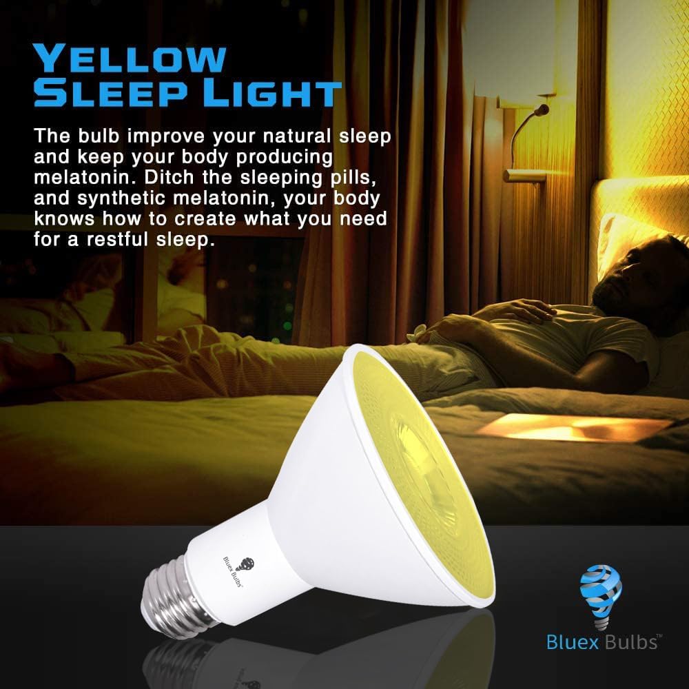 2 Pack PAR30 Amber Yellow LED Bug Light Bulb Outdoor LED Flood Light Bulb 12W 100 Watt Equivalent Dimmable Waterproof