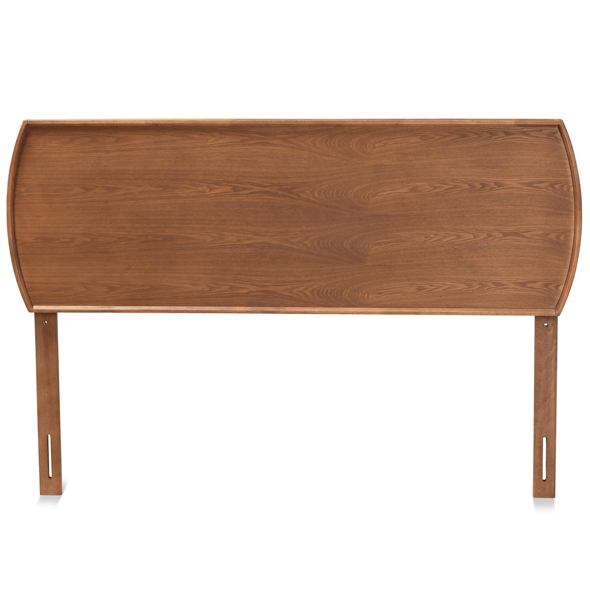 Victorian Vintage Mid-Century Modern Ash Walnut Finished Wood King Size Headboard