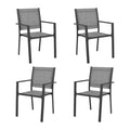 Patio Dining Chairs, All-Weather High-Resilience Textilene Outdoor Dining Chair Set of 4, Heavy-Duty Stackable