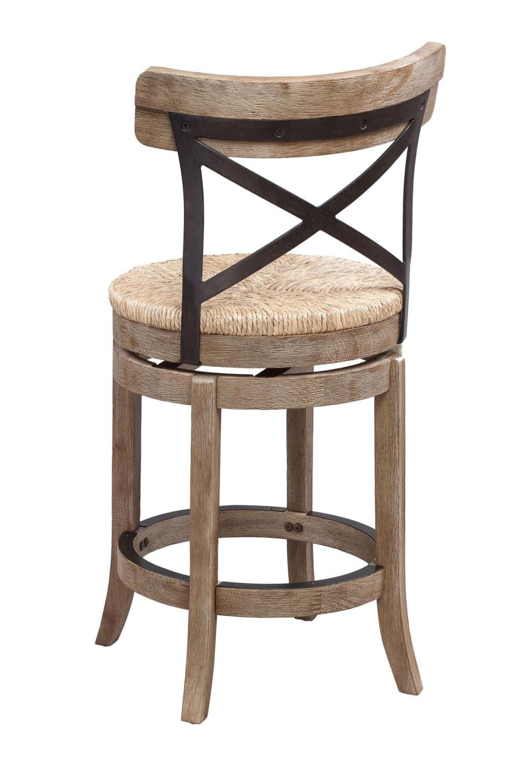Inspired Bertoia Style Myrtle Counter Height Stool, 24-Inch, Wheat Wire-Brush