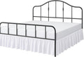 Ruffled Bed Skirt Queen Size with Split Corner, Brushed Microfiber Hotel Quality White Dust Ruffle, 15 Inch Drop