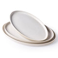 Large Serving Platters Set of 3 Sizes - Oval, Matte White