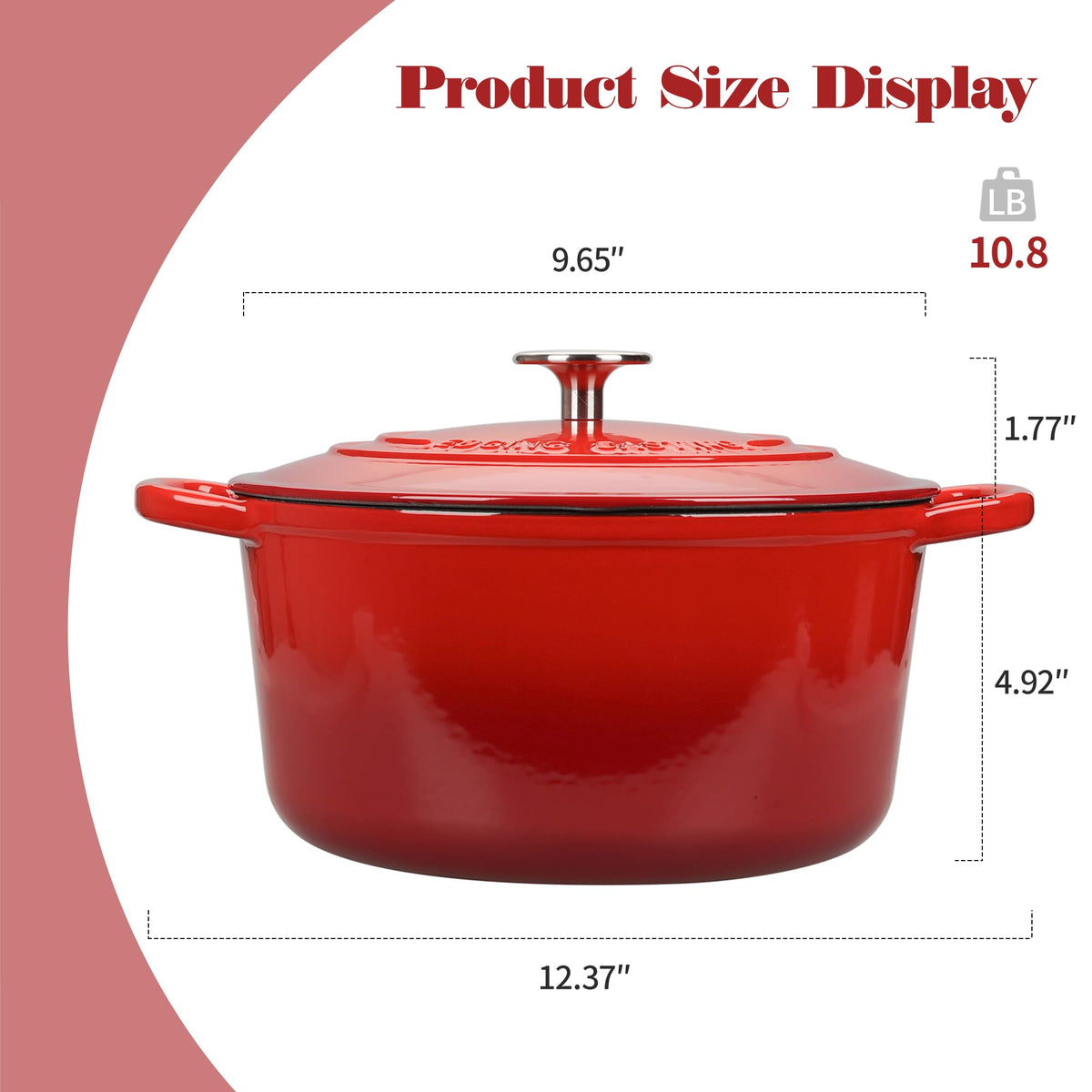 Enameled Cast Iron Dutch Oven with Sourdough Bread Baking Kit, Bread Dutch Oven with Lid, Includes Proofing Basket &